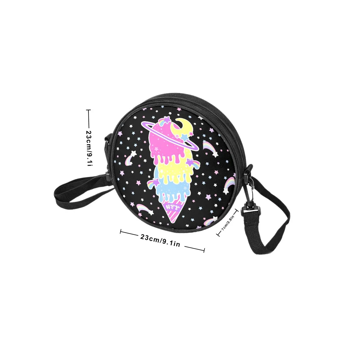 Cosmic Ice Cream Blue Circle Crossbody Bag