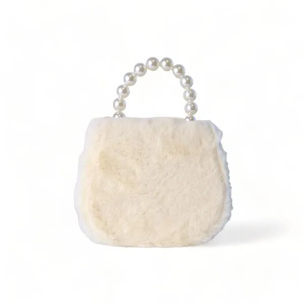 Cream Butterfly Furry Purse