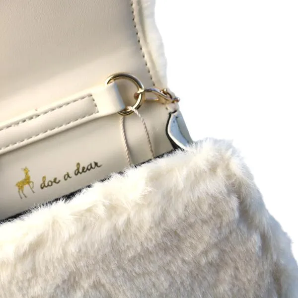 Cream Butterfly Furry Purse