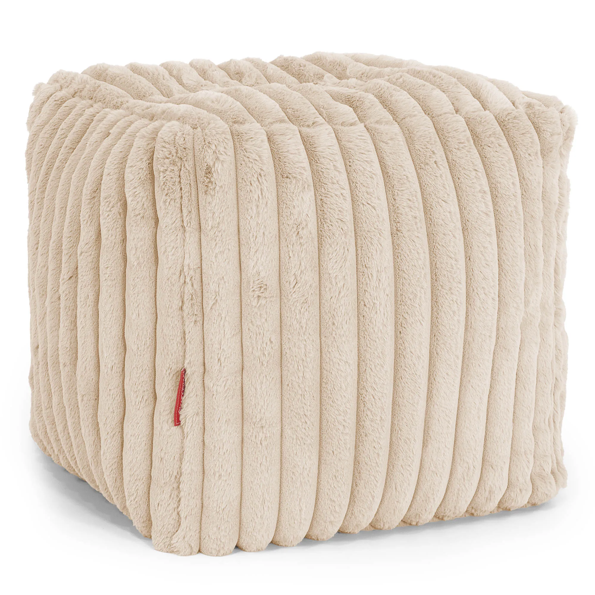 Cube Footstool Pouffe - Ultra Plush Cord Peach