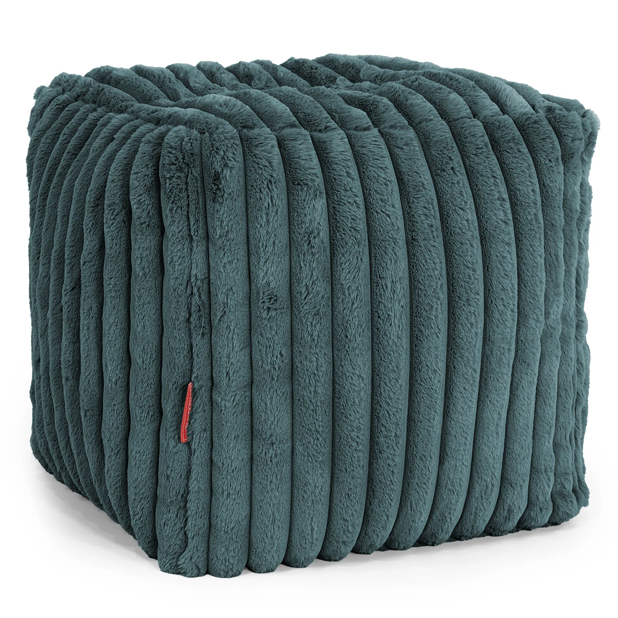 Cube Footstool Pouffe - Ultra Plush Cord Teal