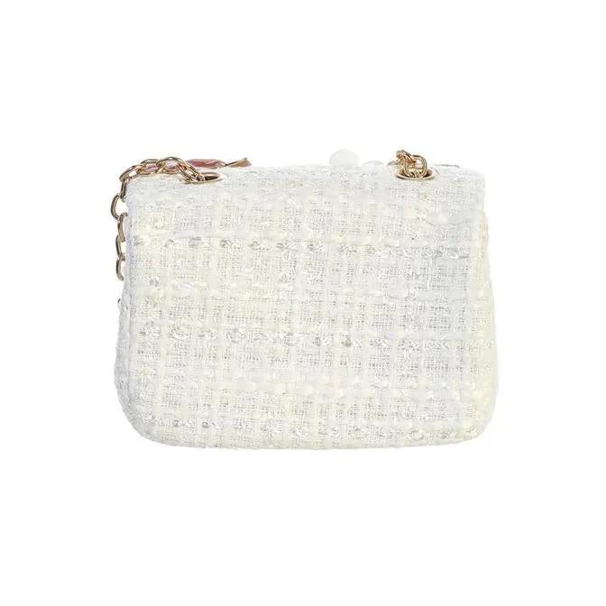 Dear Ellie Mini Tweed Handbag - White