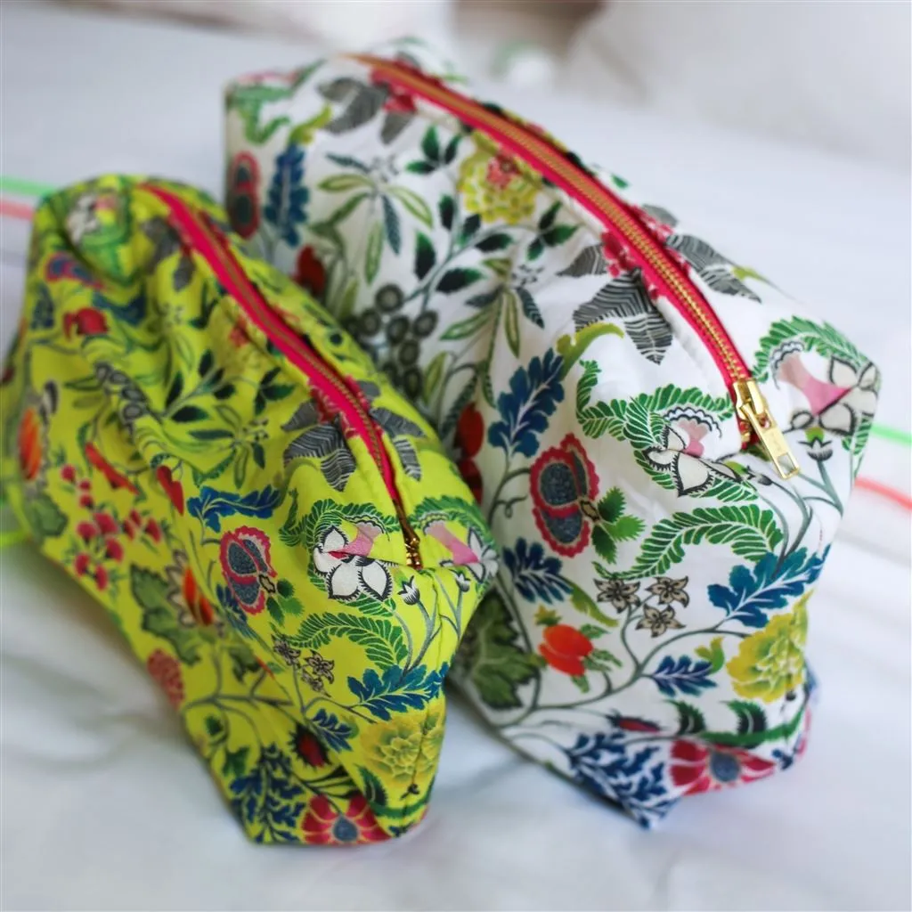 Designers Guild Brocart Decoratif Lime Medium Toiletry Bag