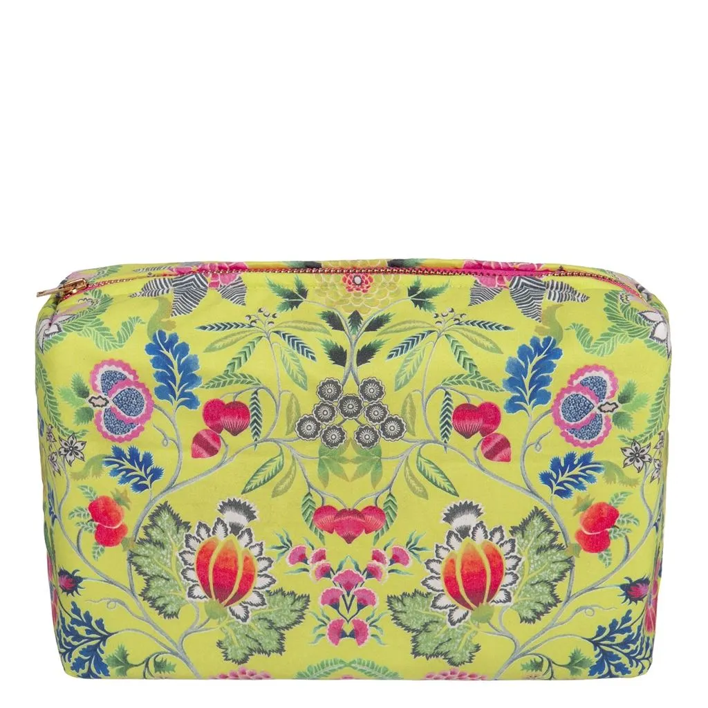 Designers Guild Brocart Decoratif Lime Medium Toiletry Bag