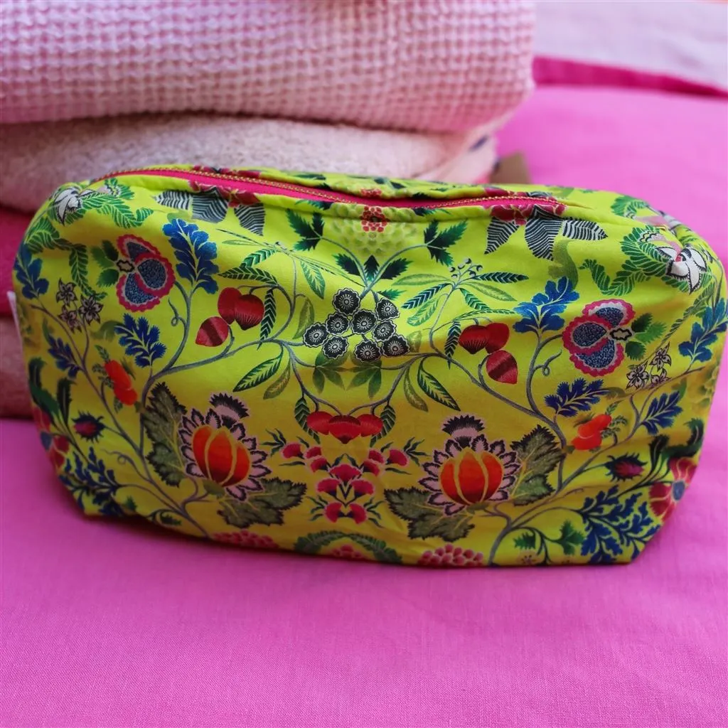 Designers Guild Brocart Decoratif Lime Medium Toiletry Bag