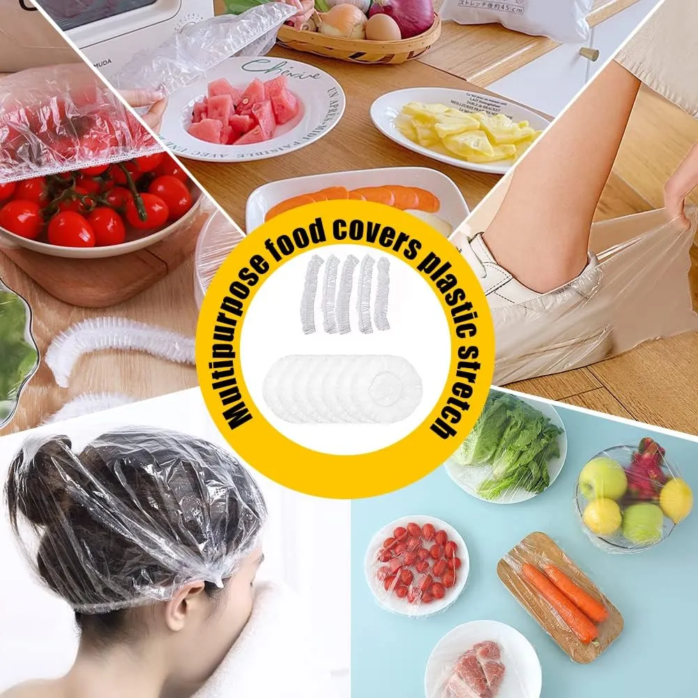 Disposable Food Cover Plastic Wrap Elastic Multipurpose (100pcs pack)