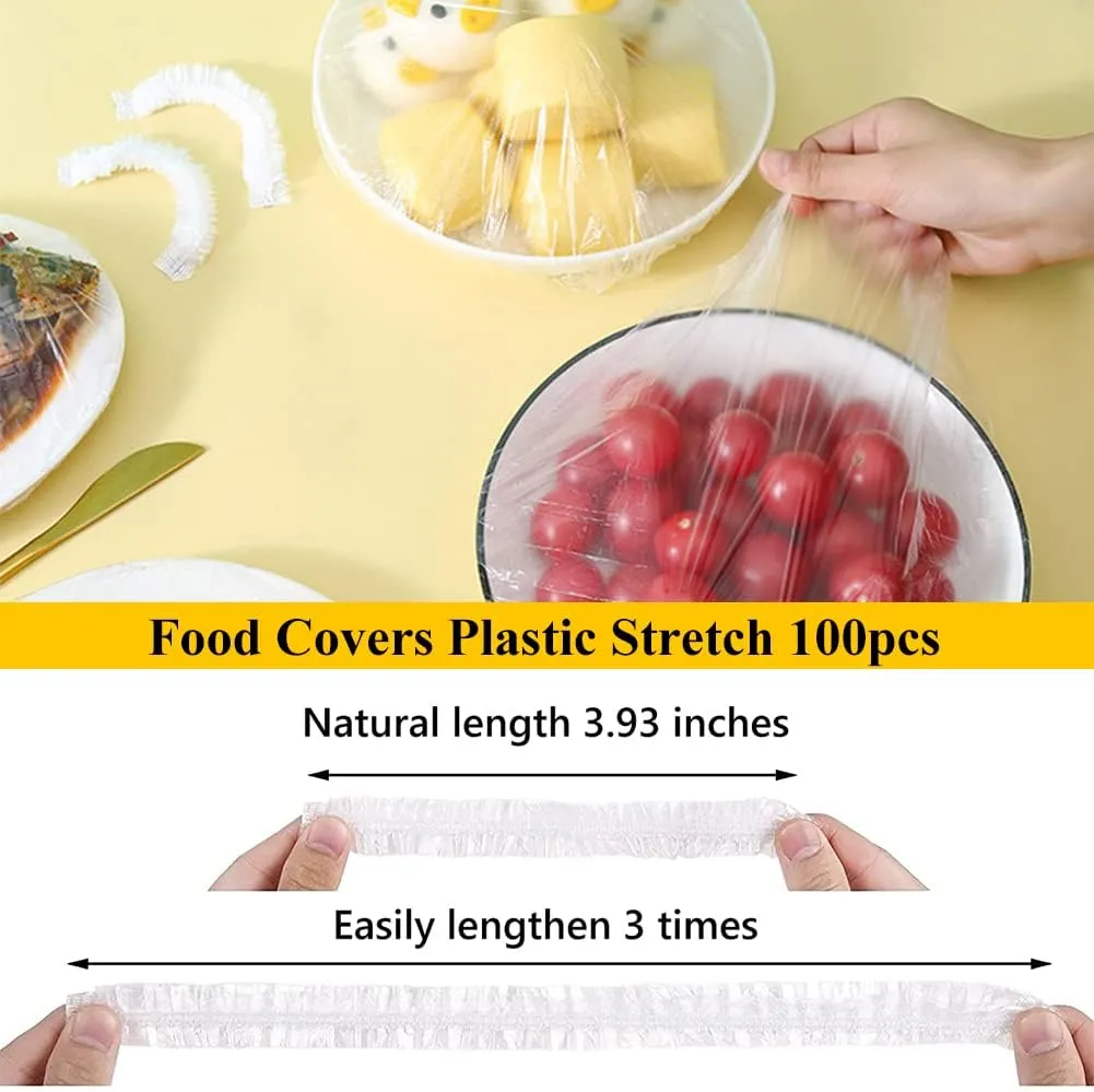 Disposable Food Cover Plastic Wrap Elastic Multipurpose (100pcs pack)