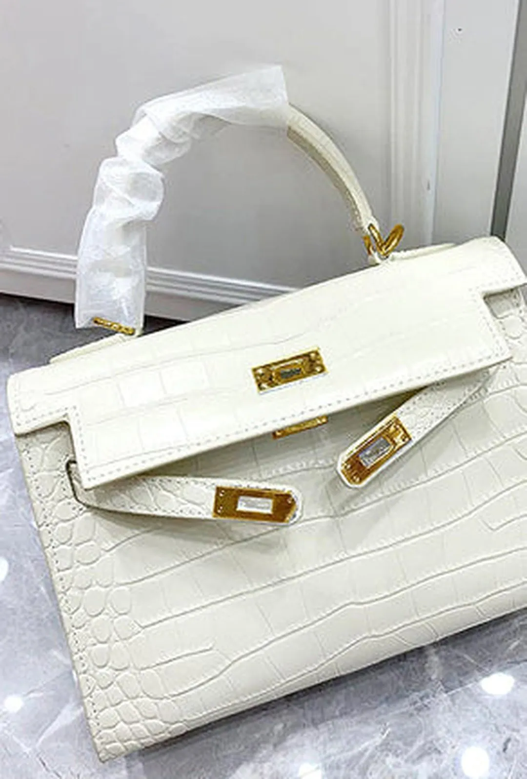 DOROTEA - MINI CROC KELLY BAG