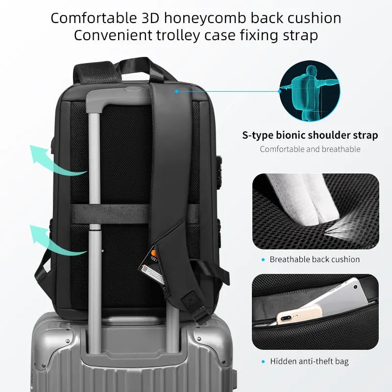 Elegant Anti-Theft USB Travel Backpack