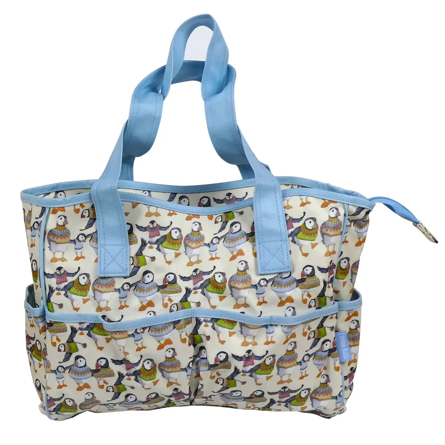 Emma Ball - Large Oilskin Bag - Woolly Puffins