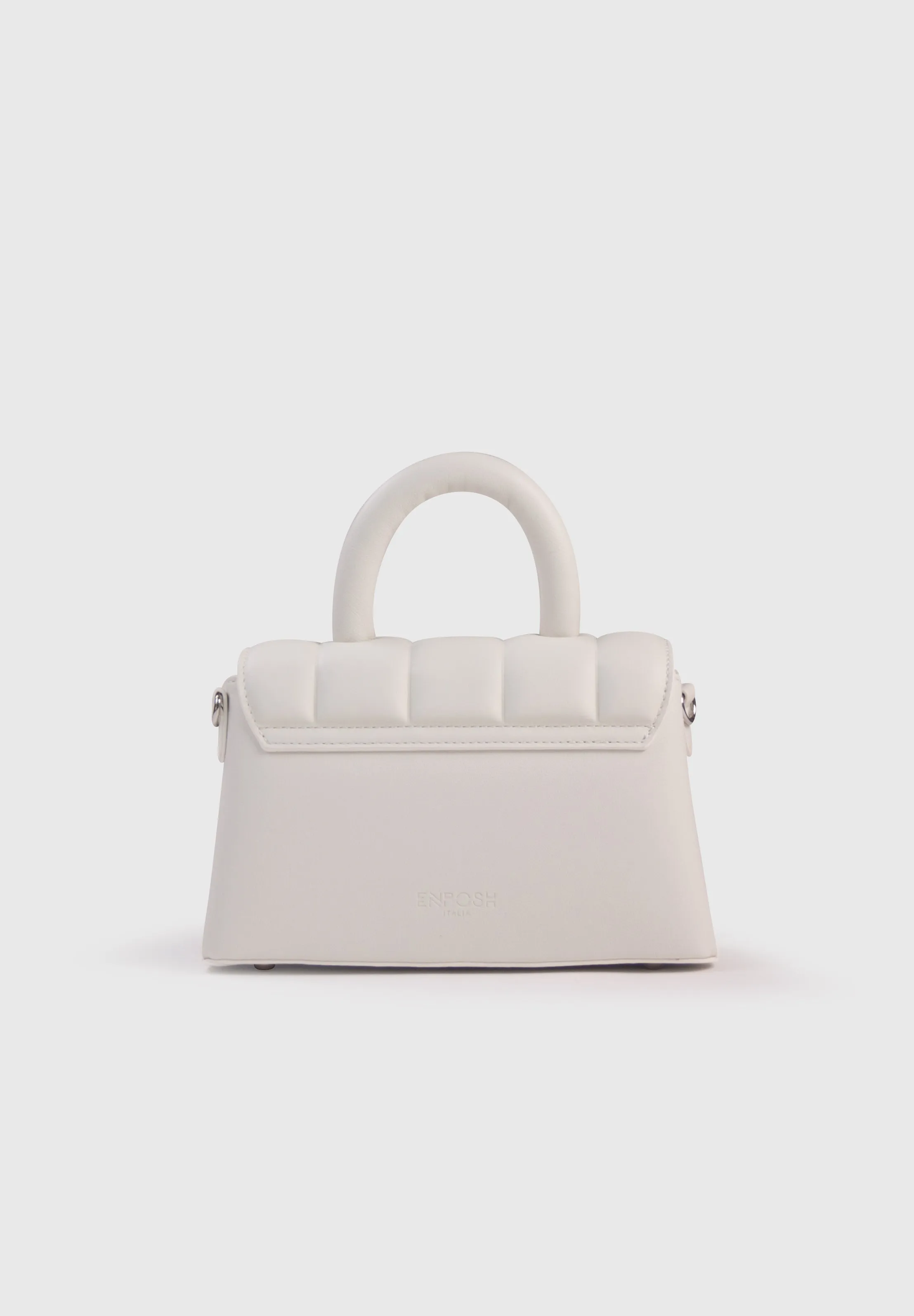 EVA MINI Bianco - Borsa in similpelle premium con patta trapuntata