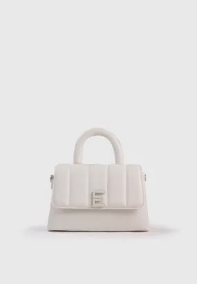 EVA MINI Bianco - Borsa in similpelle premium con patta trapuntata