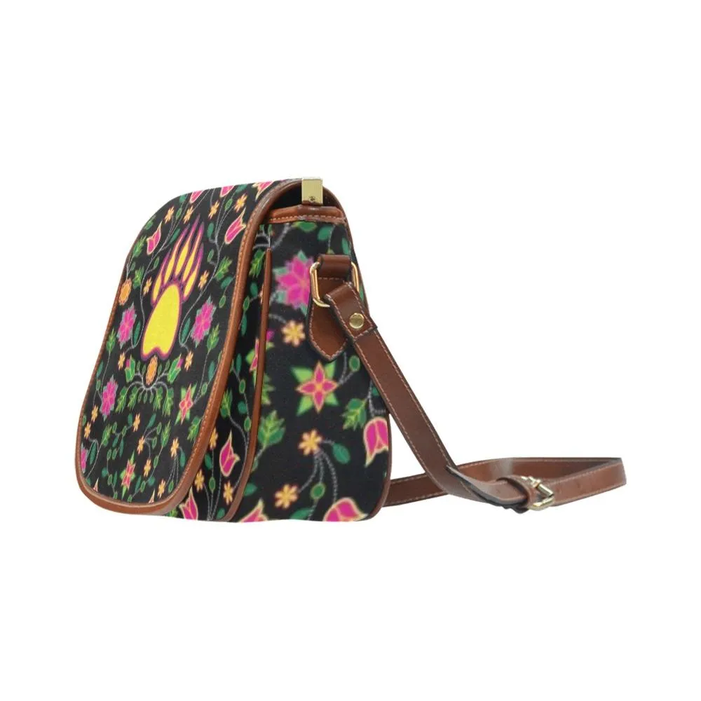 Floral Bearpaw Pink and Yellow Saddle Bag/Large