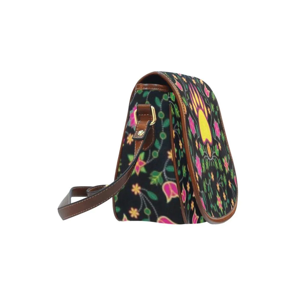 Floral Bearpaw Pink and Yellow Saddle Bag/Large