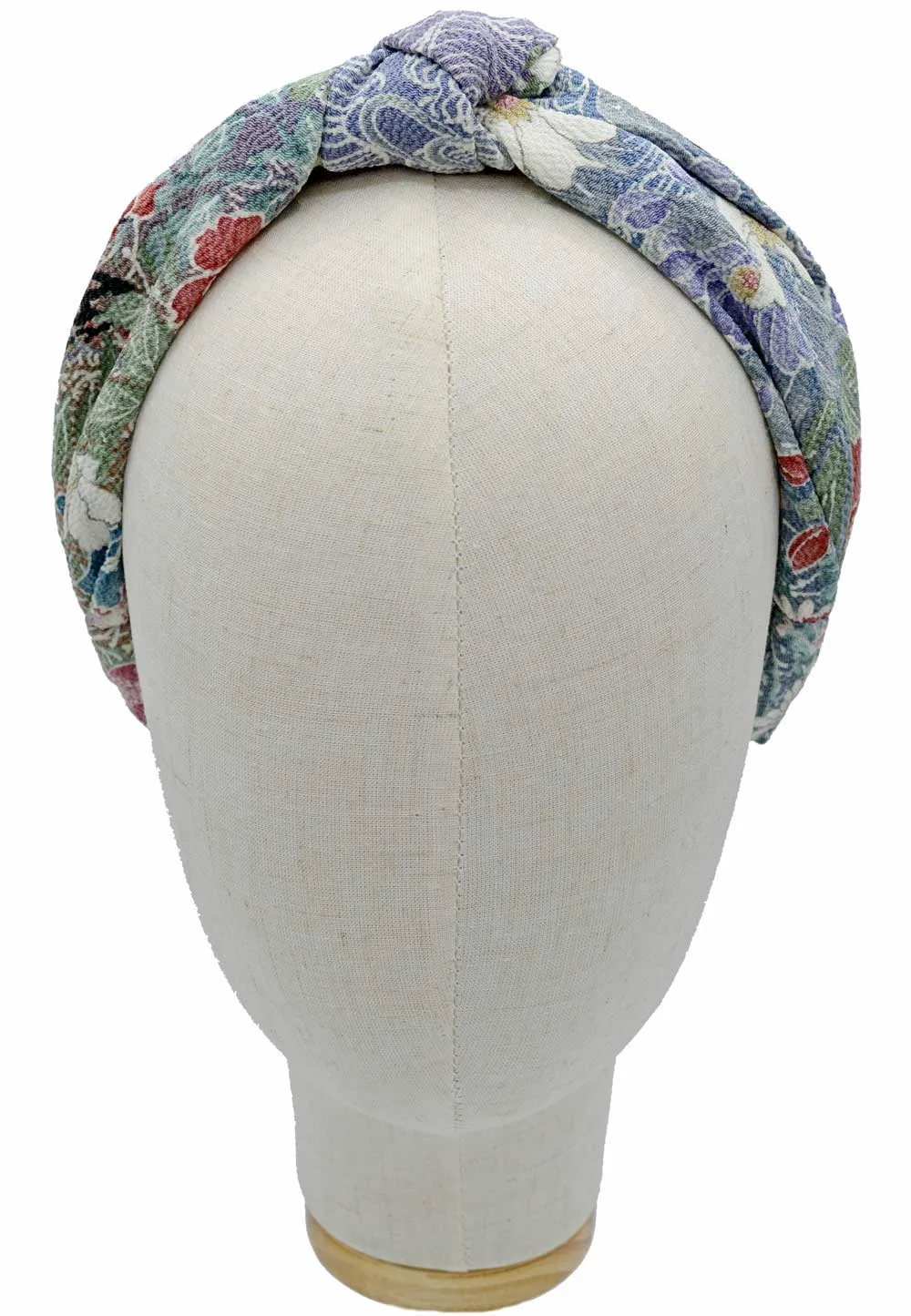 Floral Japanese kimono silk - knot headband. Limited edition.