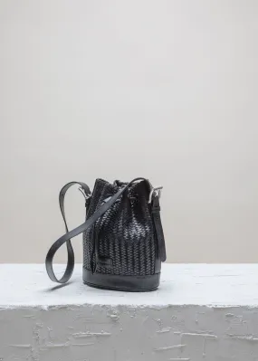 Gaya Mini Black Twill Bucket Bag