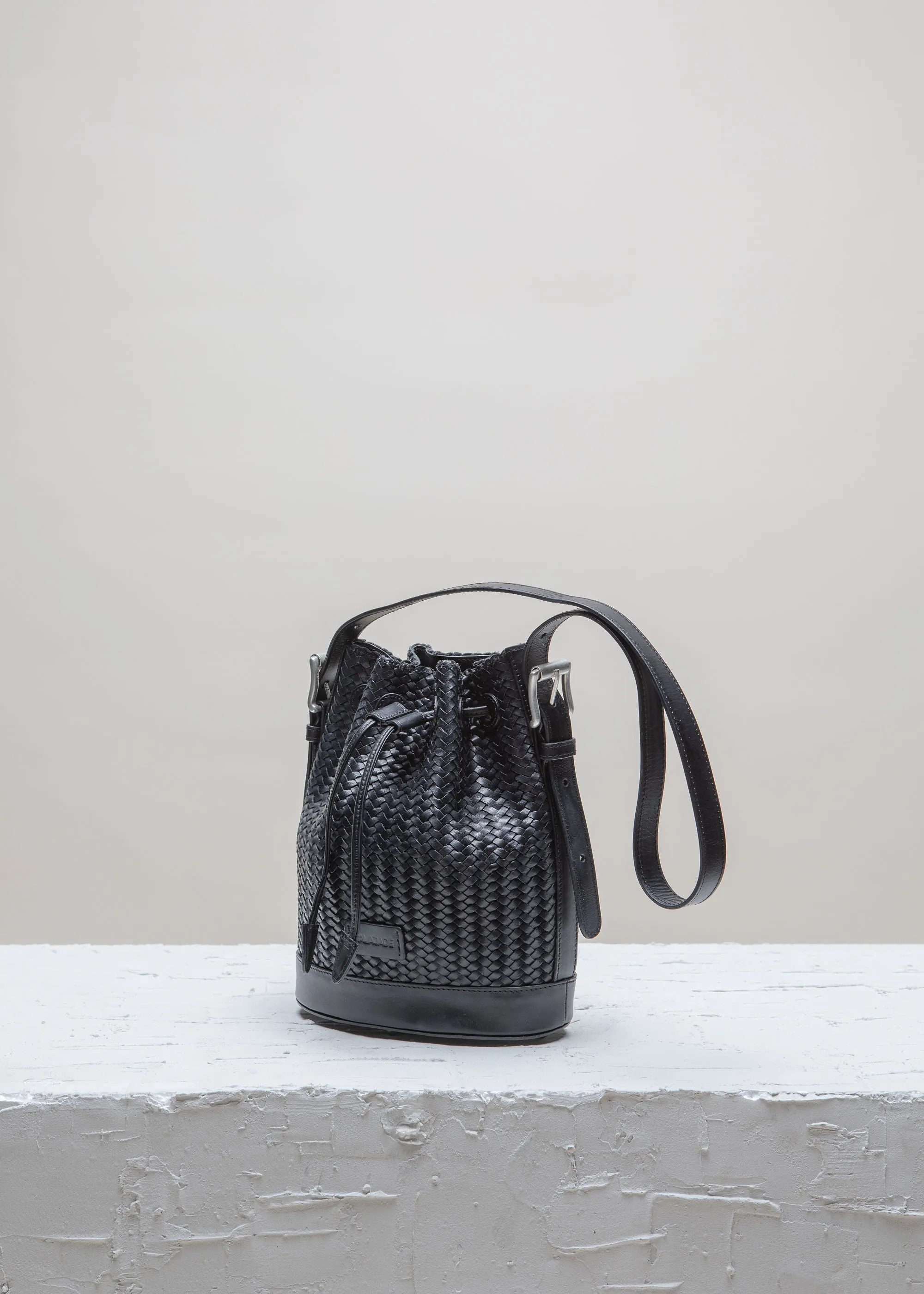 Gaya Mini Black Twill Bucket Bag