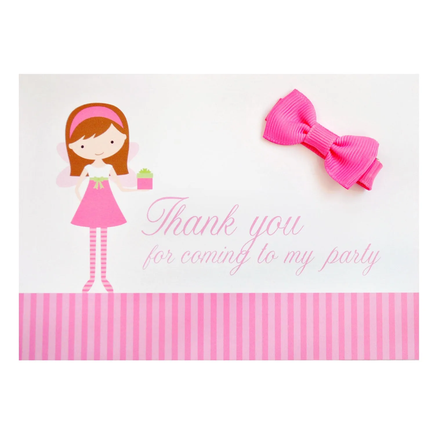 Girls Party Bag Filler Cards Complete with Hair Bows & Thank You Note