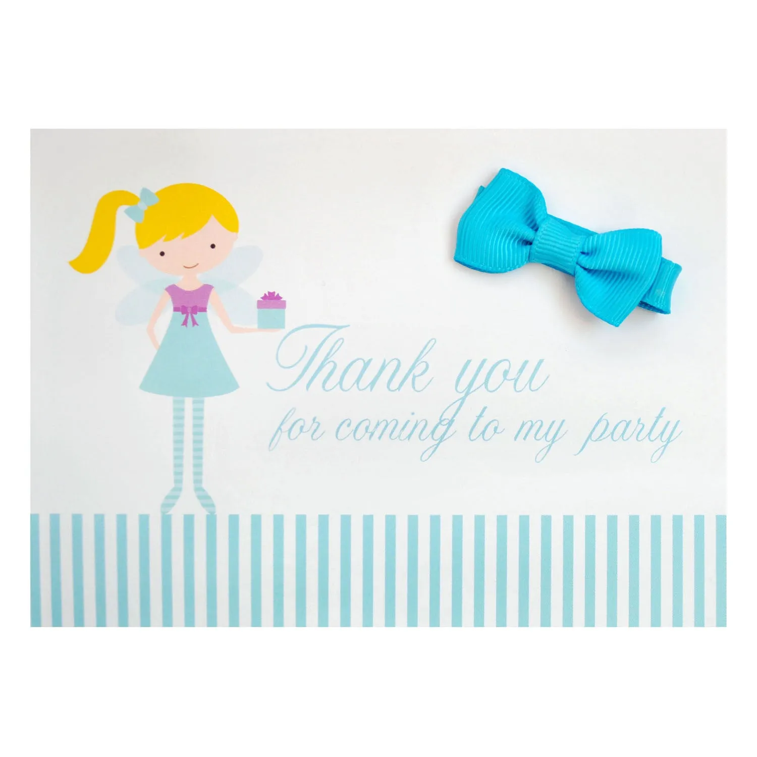 Girls Party Bag Filler Cards Complete with Hair Bows & Thank You Note