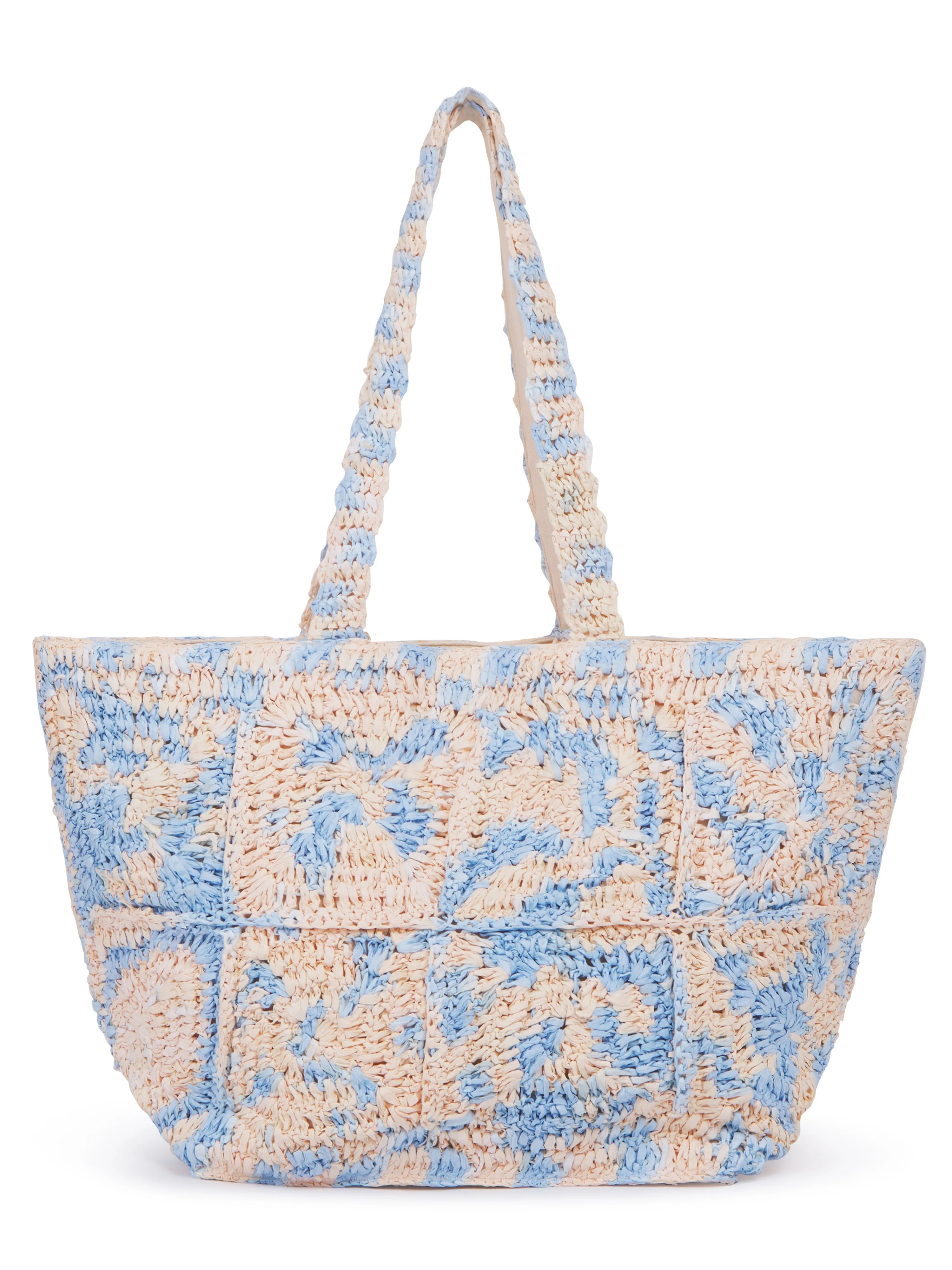 Glasto Crochet Tote Blue Mix