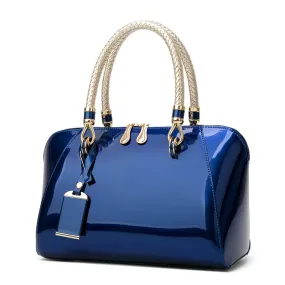 Gorgeous Zeta Royal Blue Patent Leather Handbag