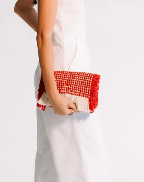 Gossypium Clutch Bag - Red & Buttercream