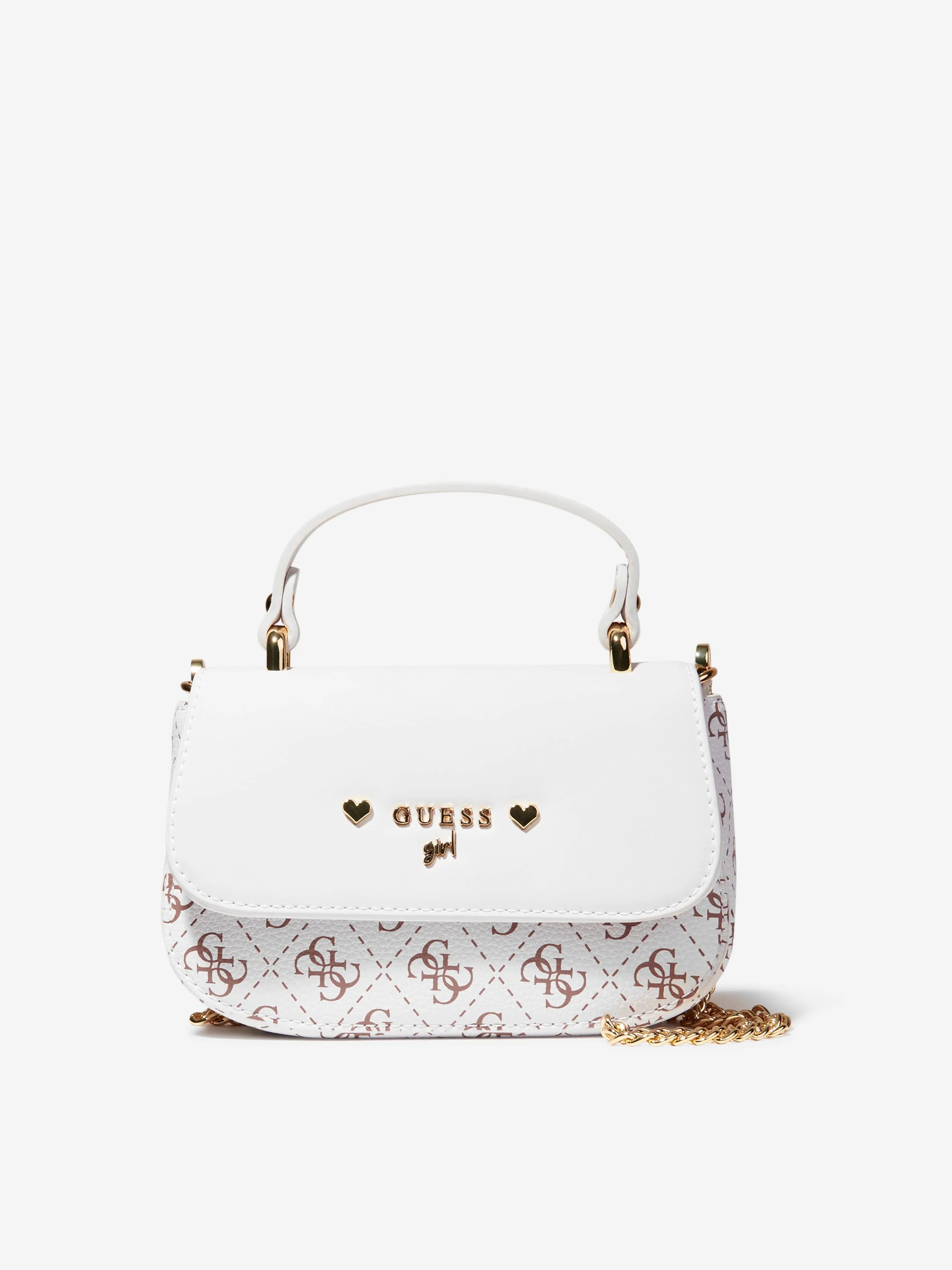 Guess Girls Crossbody Flap Bag in White