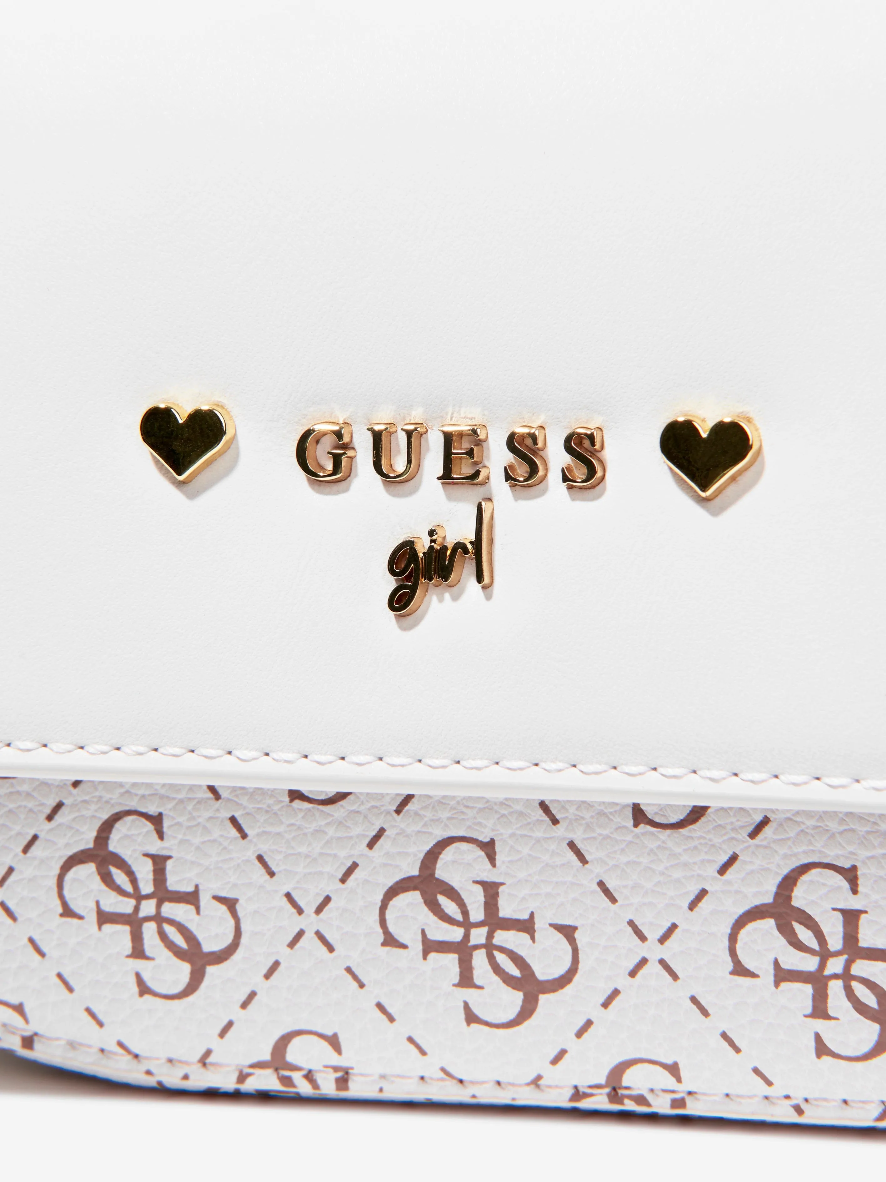 Guess Girls Crossbody Flap Bag in White