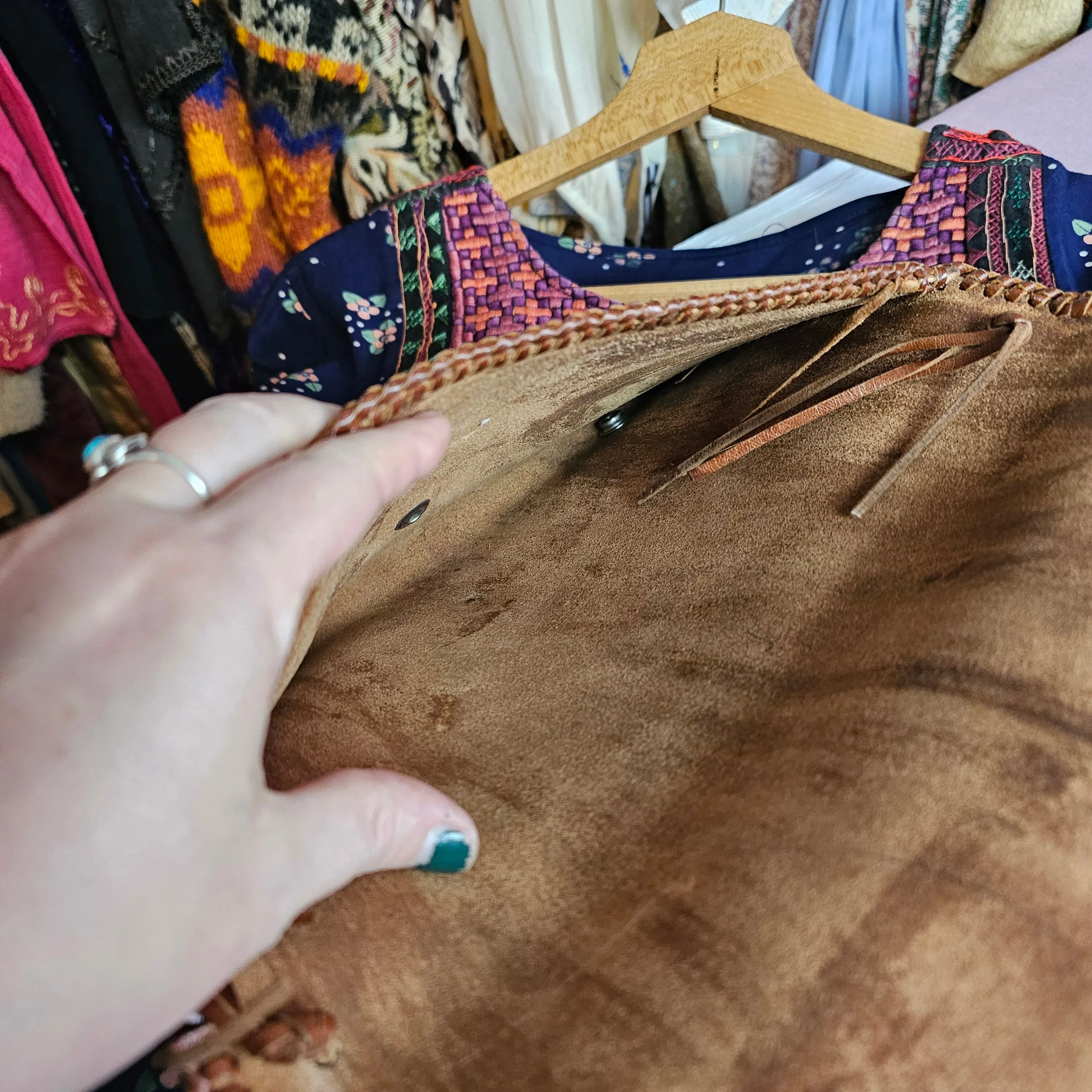 Hand Tooled Leather Purse Womens Handbag boho Hippy Minibag Festival Vintage 70s