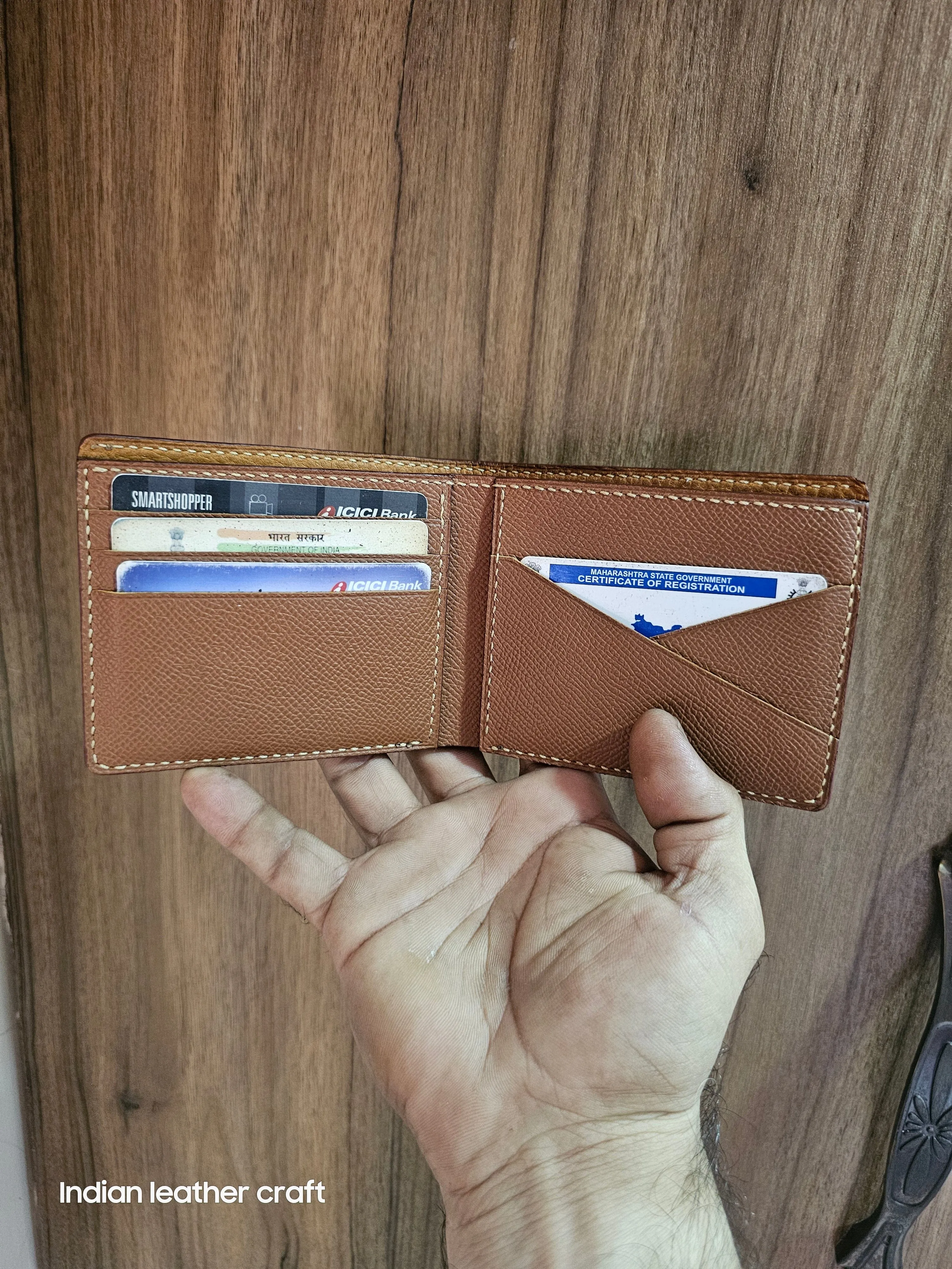 Handmade epsom leather wallet