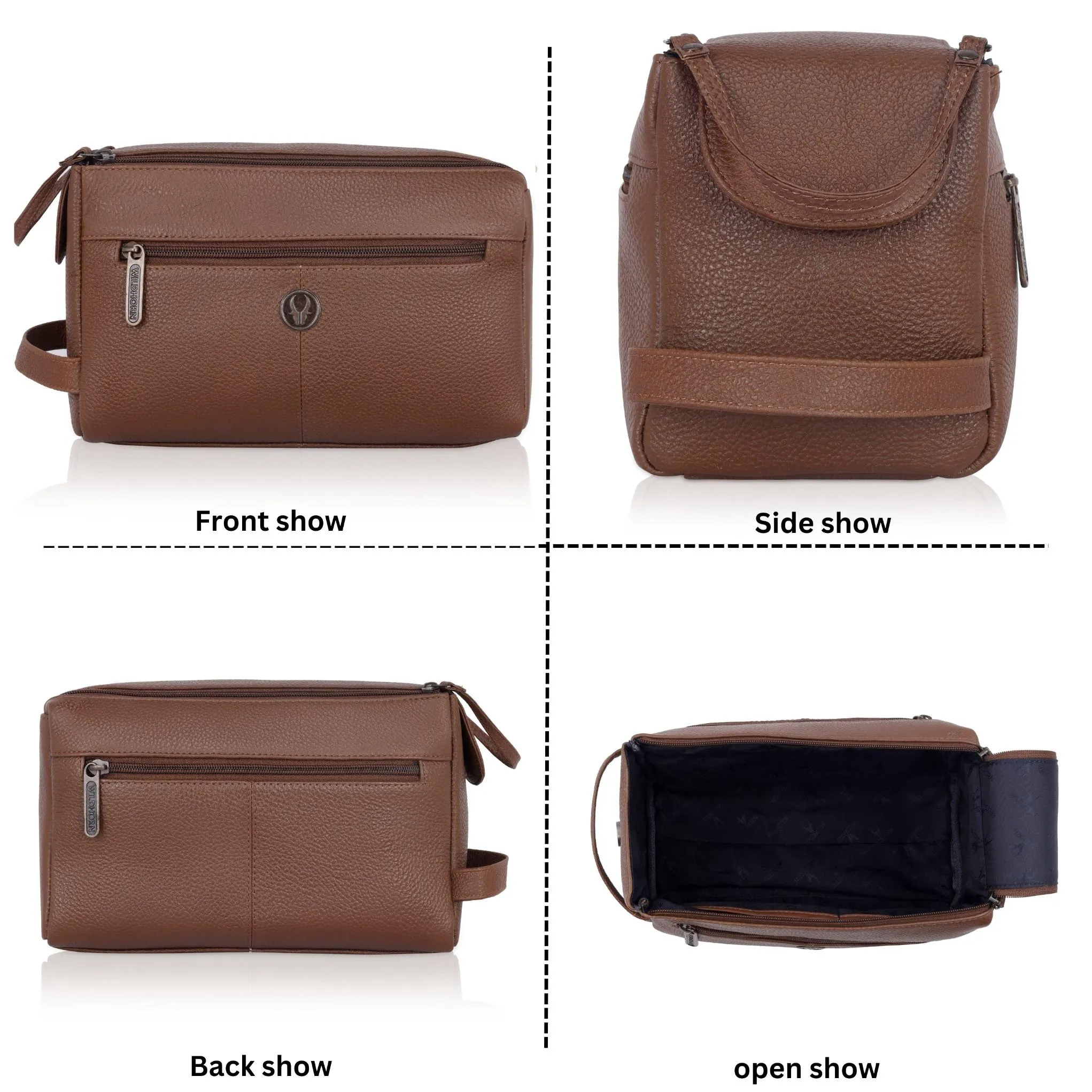 HAVELOCK Leather Toiletry Bag For Men & Women