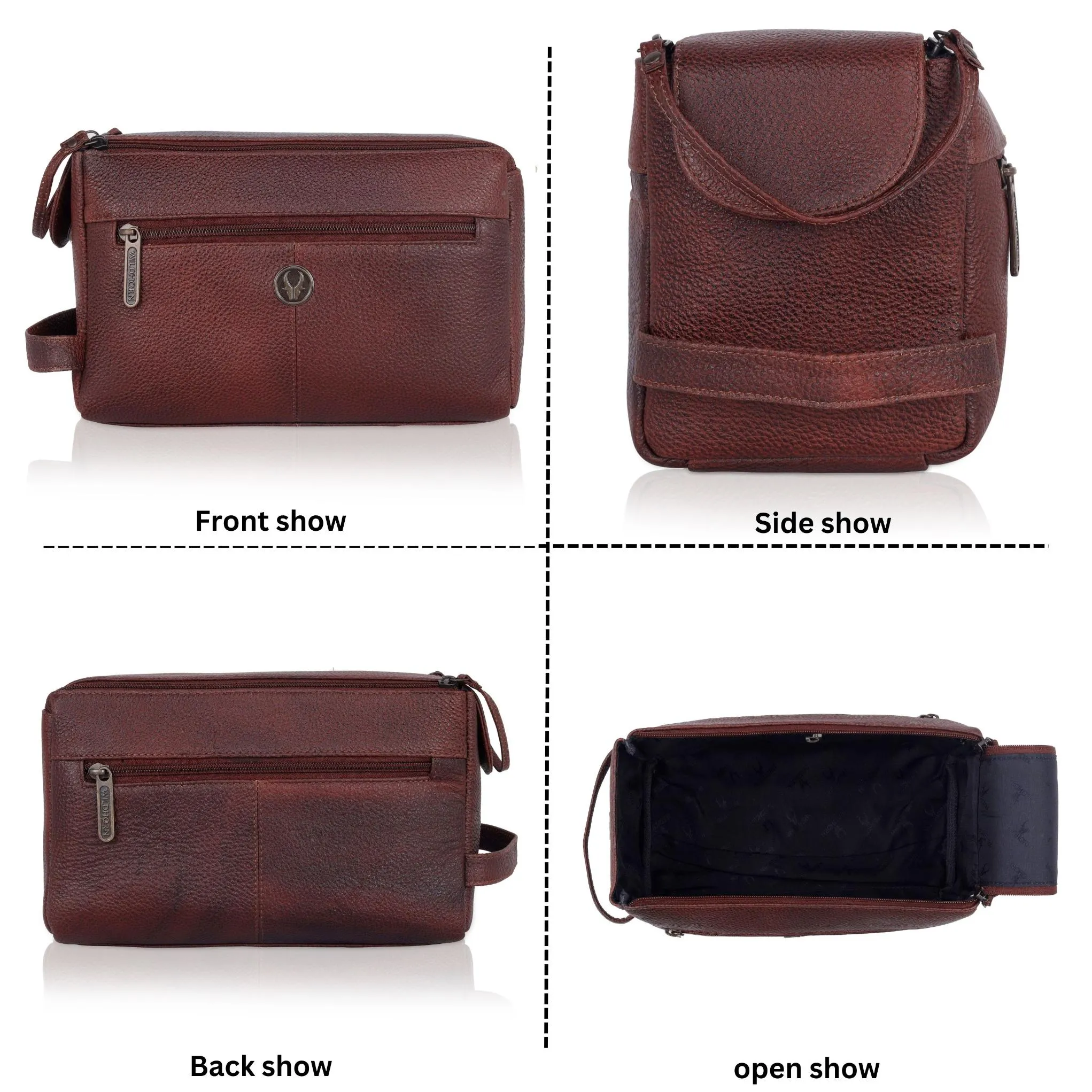 HAVELOCK Leather Toiletry Bag For Men & Women