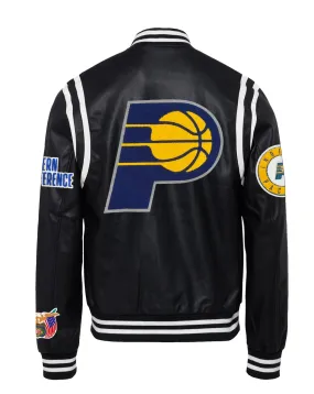 INDIANA PACERS VEGAN LEATHER JACKET Black / White