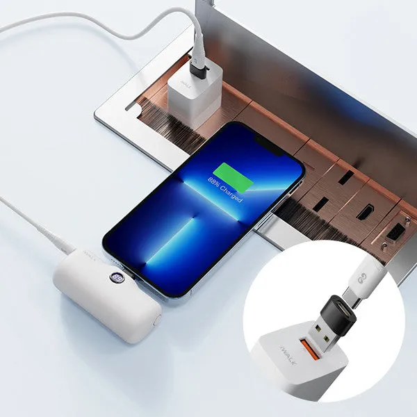 iWALK LinkPod P | 5000mAh 20W Portable Charger for iPhone [Built-In Lightning Connector]