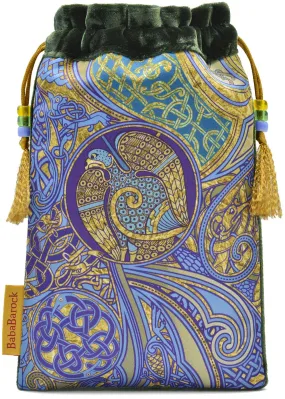 Jazzy Celtic Evening — limited edition tarot bag in green silk velvet