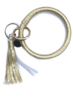 KC-8845 Gold Glitter Wristlet Key Chain