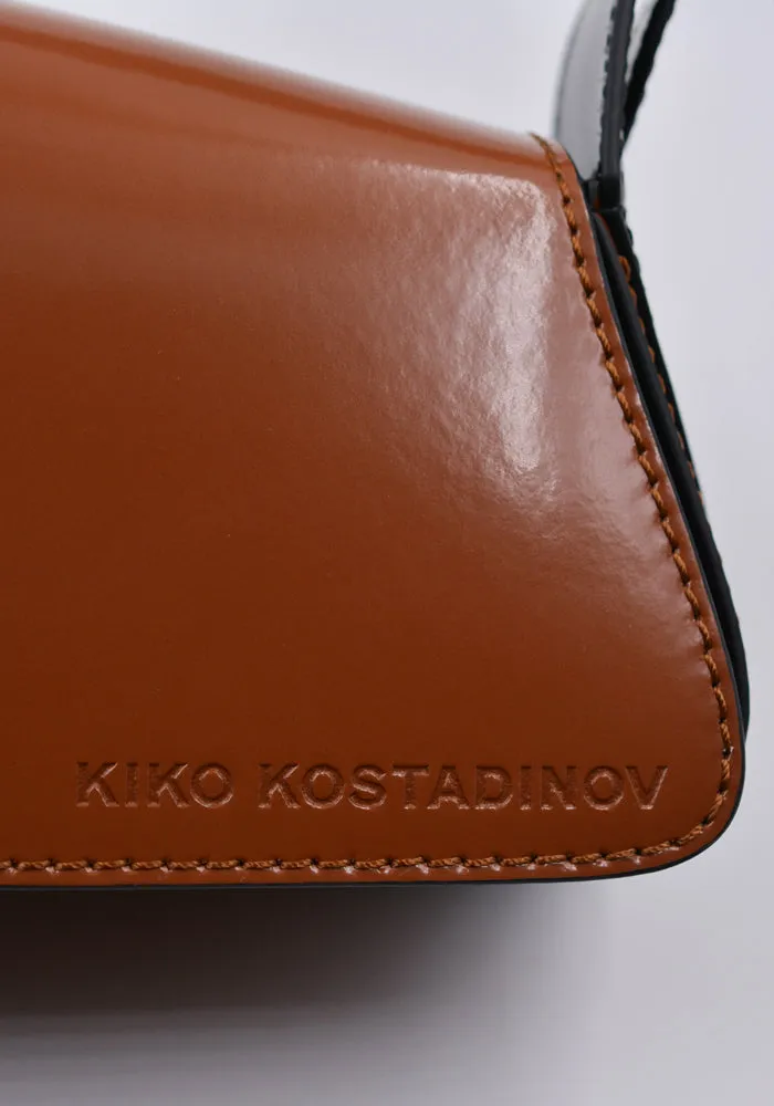 KIKO KOSTADINOV KKWAW21B02 LARGE TRIVIA LEATHER BAG ABYSS BLACK/TOBACCO (Carryover)