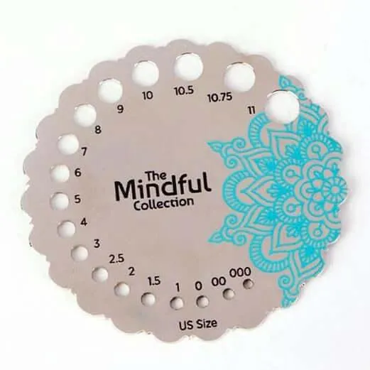 Knitter's Pride 'The Mindful Collection' Sterling Silver Plated Metal Needle Gauge