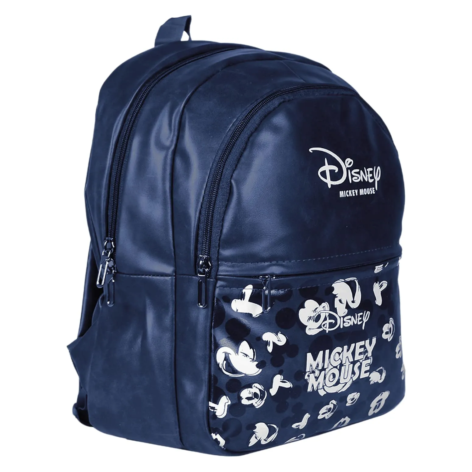 Kuber Industries Disney Mickey School Bag | Leather School Bags | Student Bookbag | School Bag for Girls & Boys | School Backpack for Kids | 3 Compartments School Bag | Blue