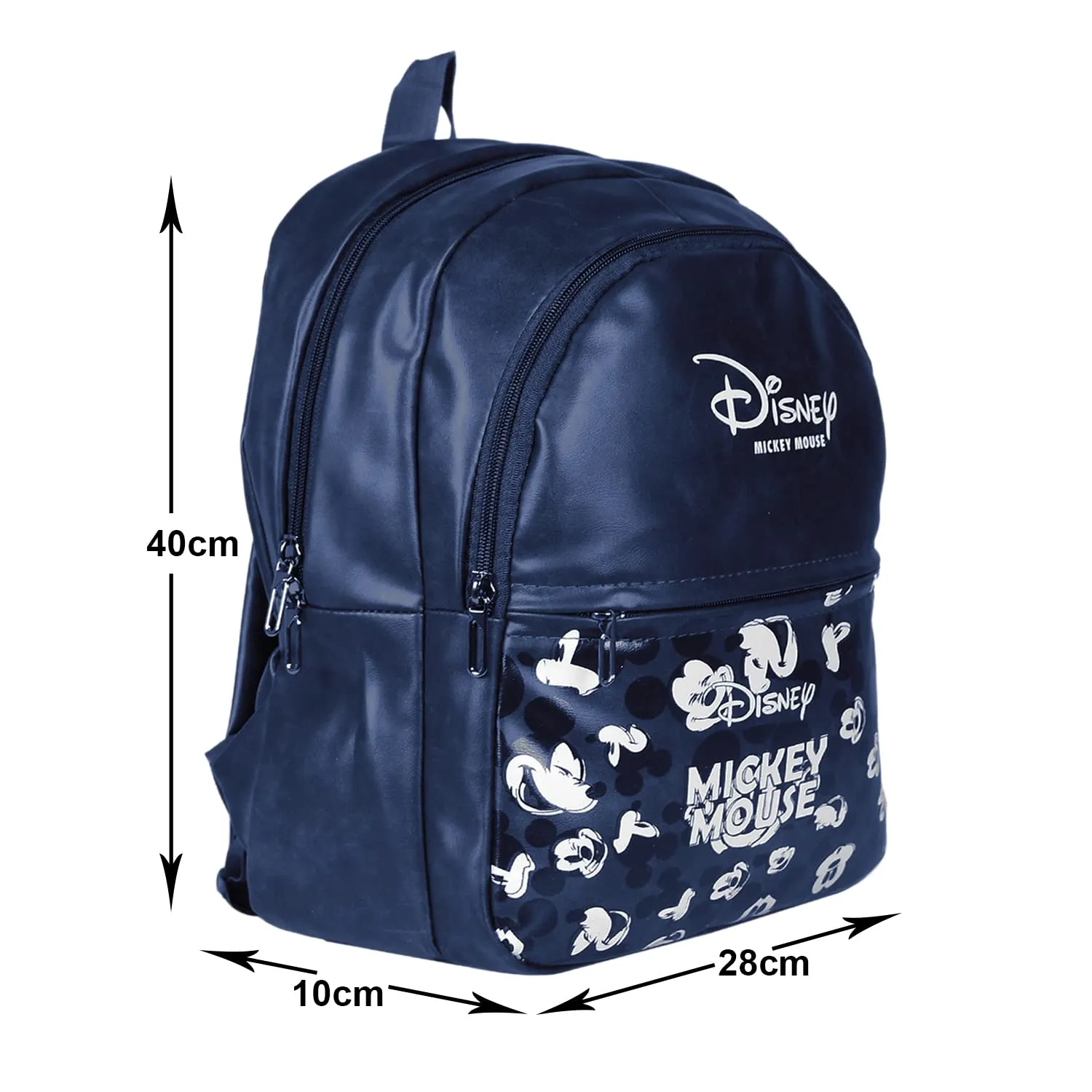 Kuber Industries Disney Mickey School Bag | Leather School Bags | Student Bookbag | School Bag for Girls & Boys | School Backpack for Kids | 3 Compartments School Bag | Blue