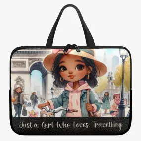 Laptop Sleeve - with handles - Just a Girl Who Loves Travelling