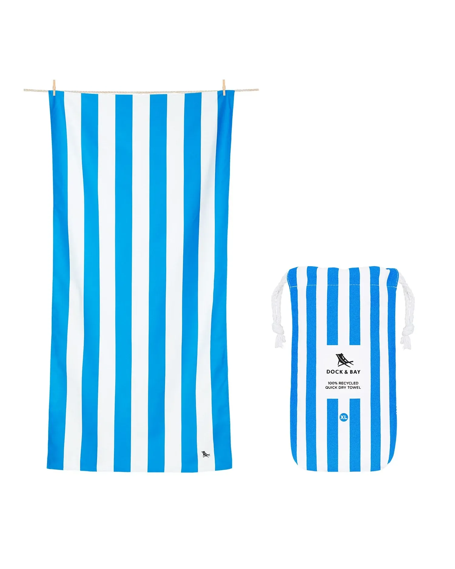 Large Quick Dry Towel - Bondi Blue