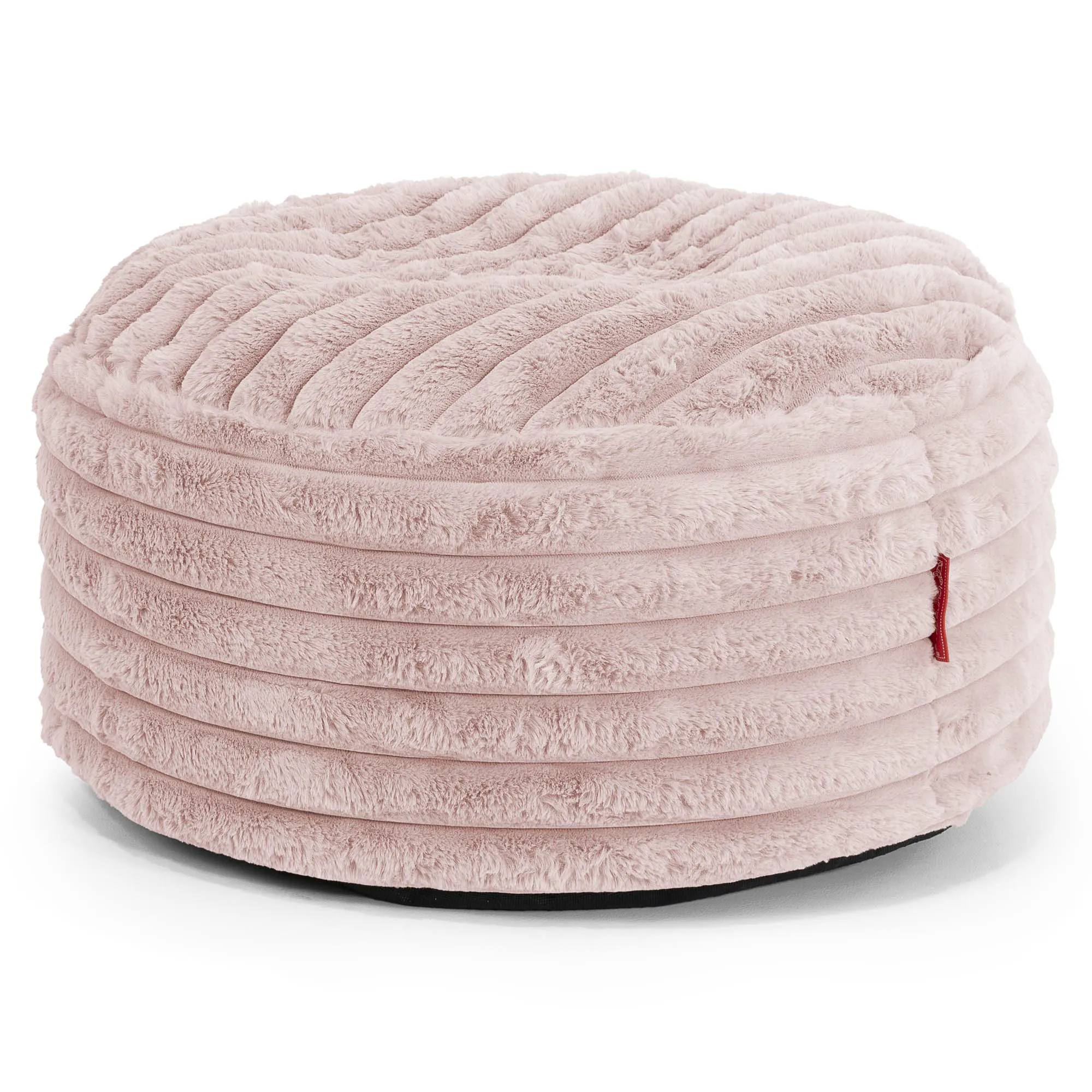 Large Round Footstool - Ultra Plush Cord Dusty Pink