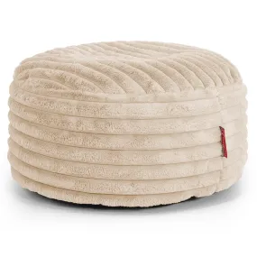 Large Round Pouffe - Ultra Plush Cord Peach