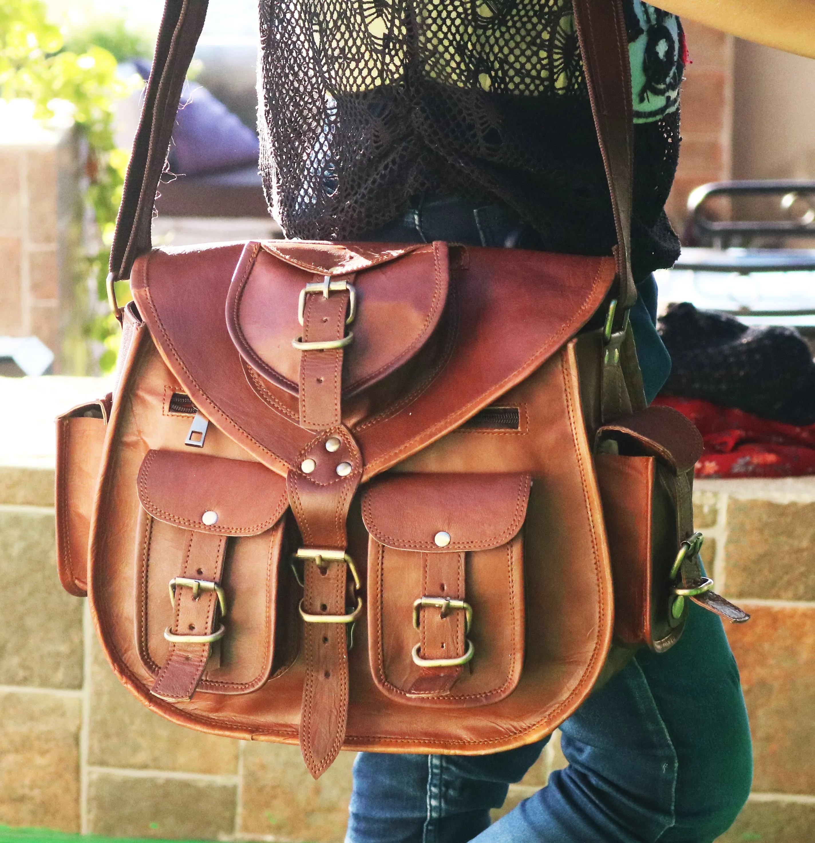 Leather Bag Purse for Women and Girls, Satchel Crossbody Purse.