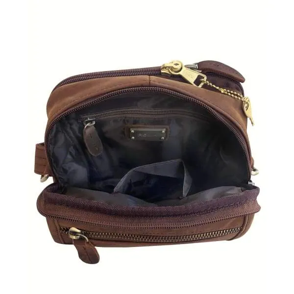 Leather Compact Concealment Square Bag by Roma Leather