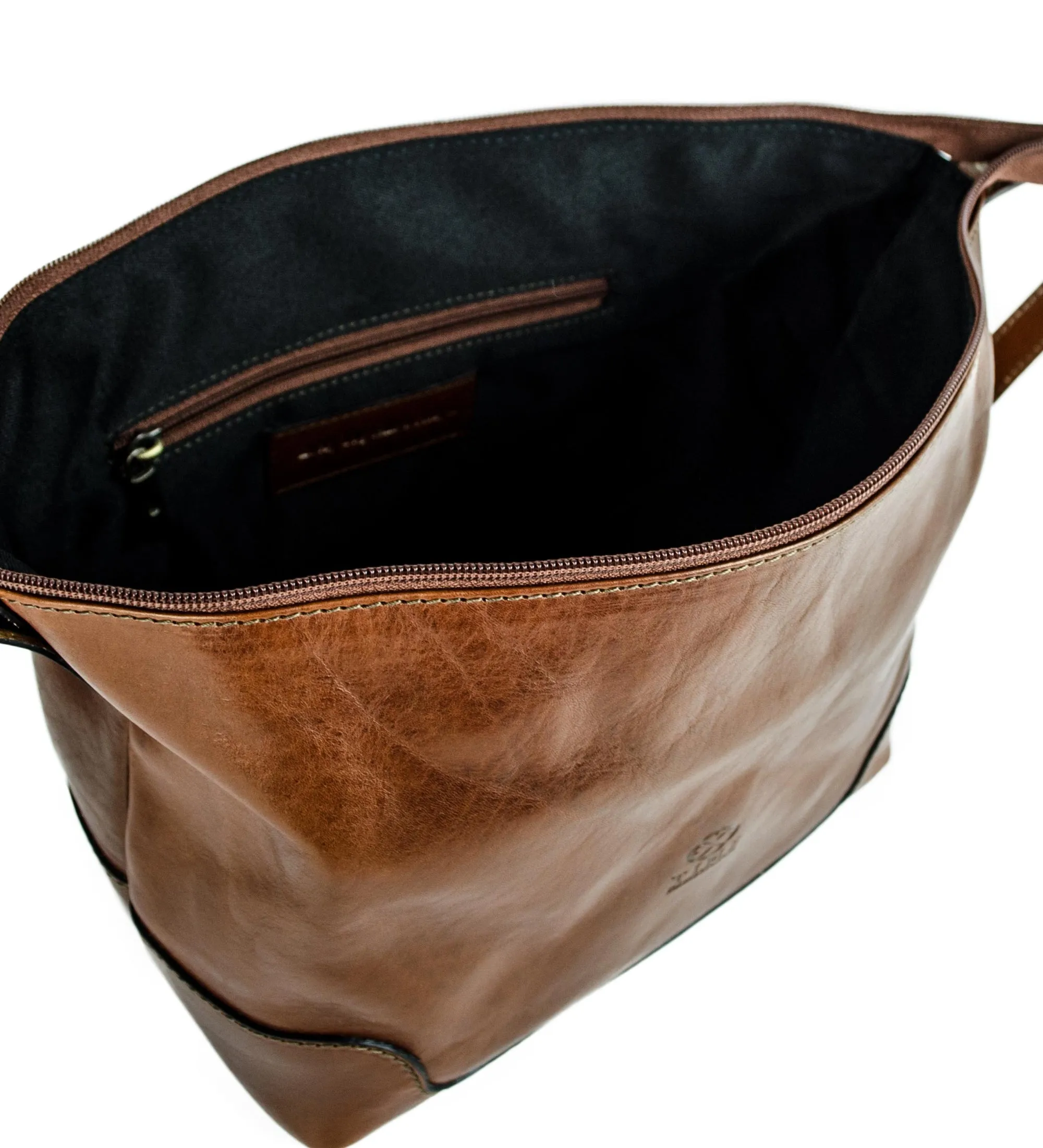 Leather Toiletry Bag for Women - Autumn Leaves