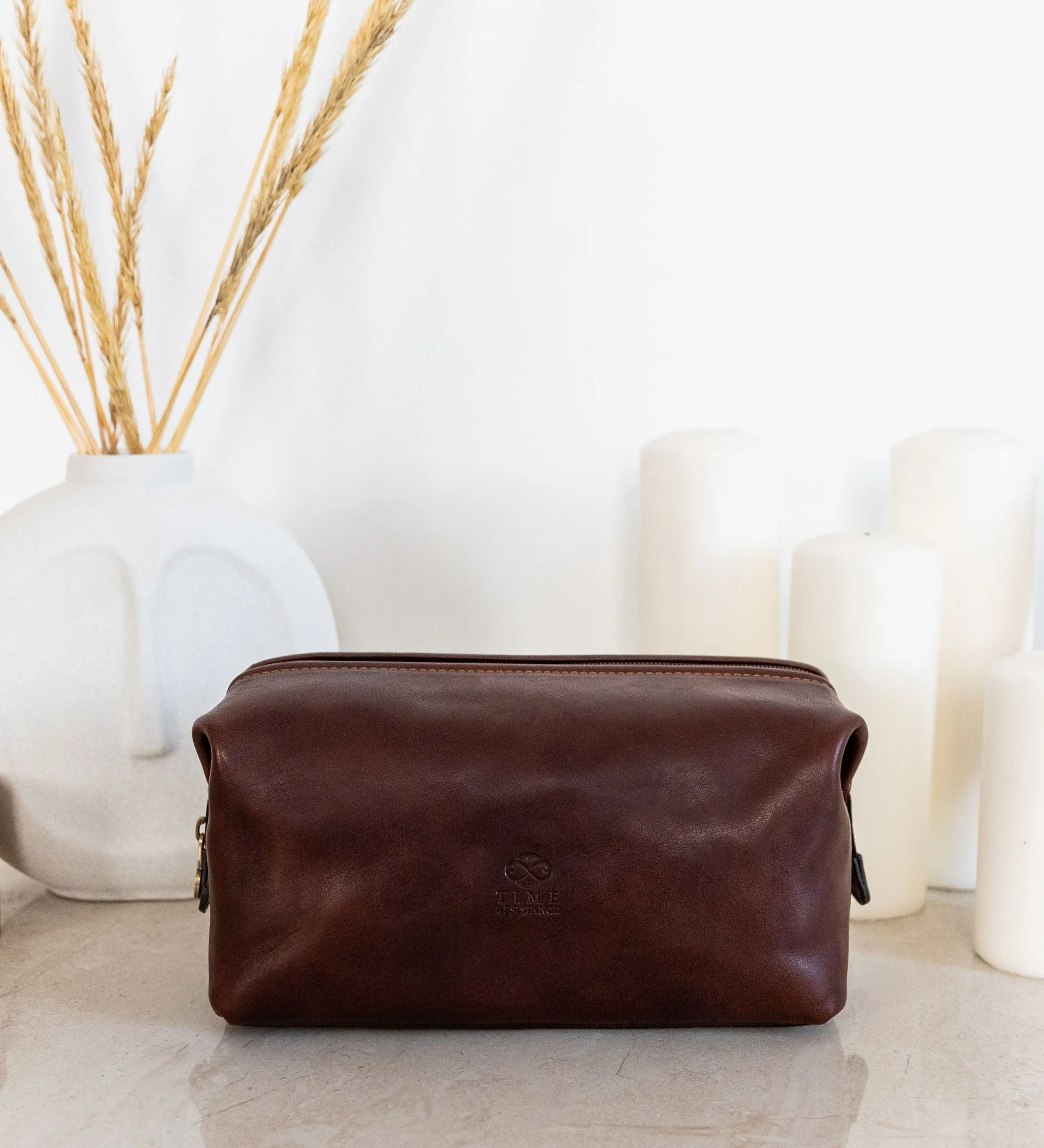 Leather Toiletry Bag for Women - Four Past Midnight