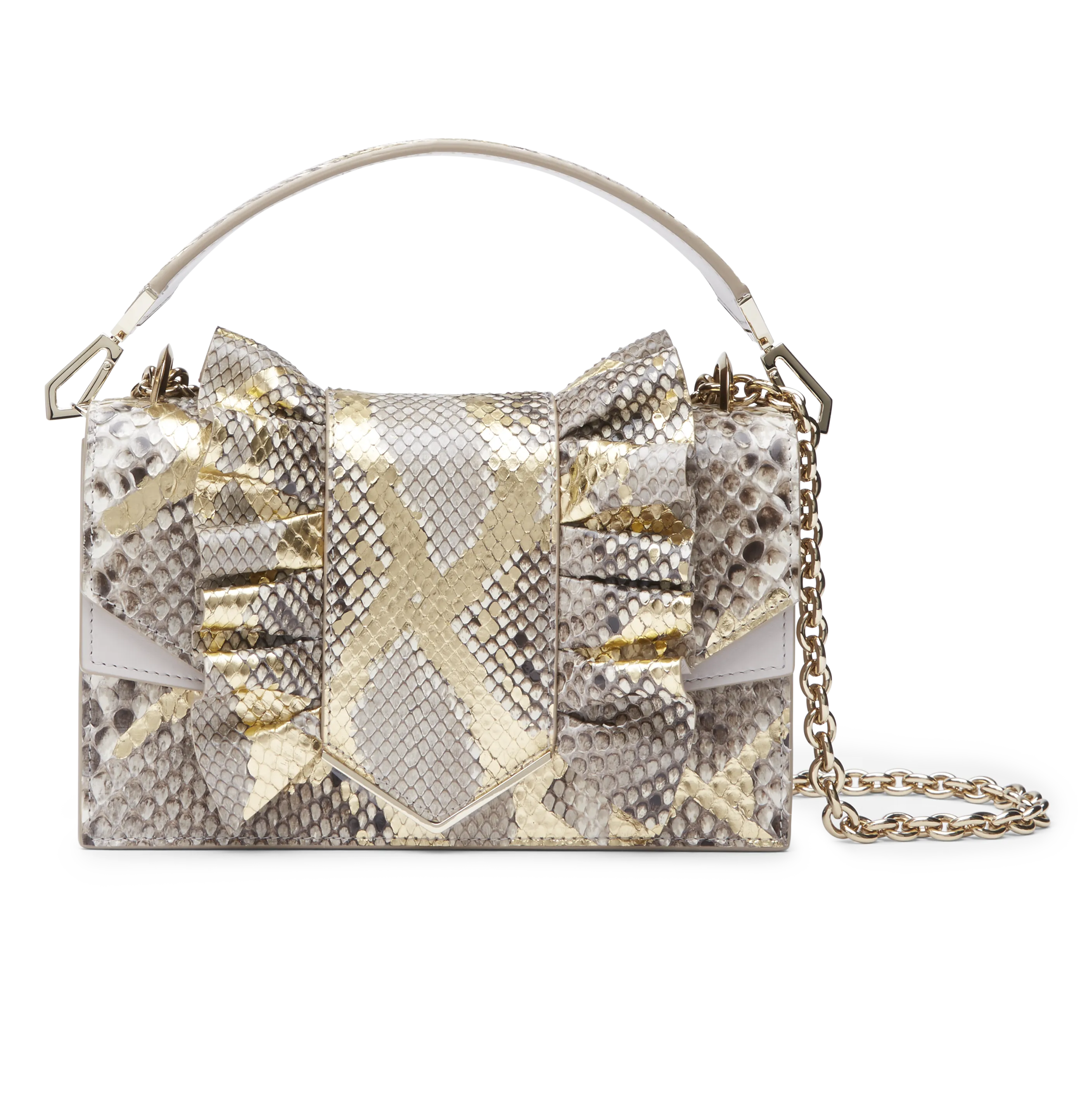 Light Grey Python and Nappa Leather with Light Gold Hardware