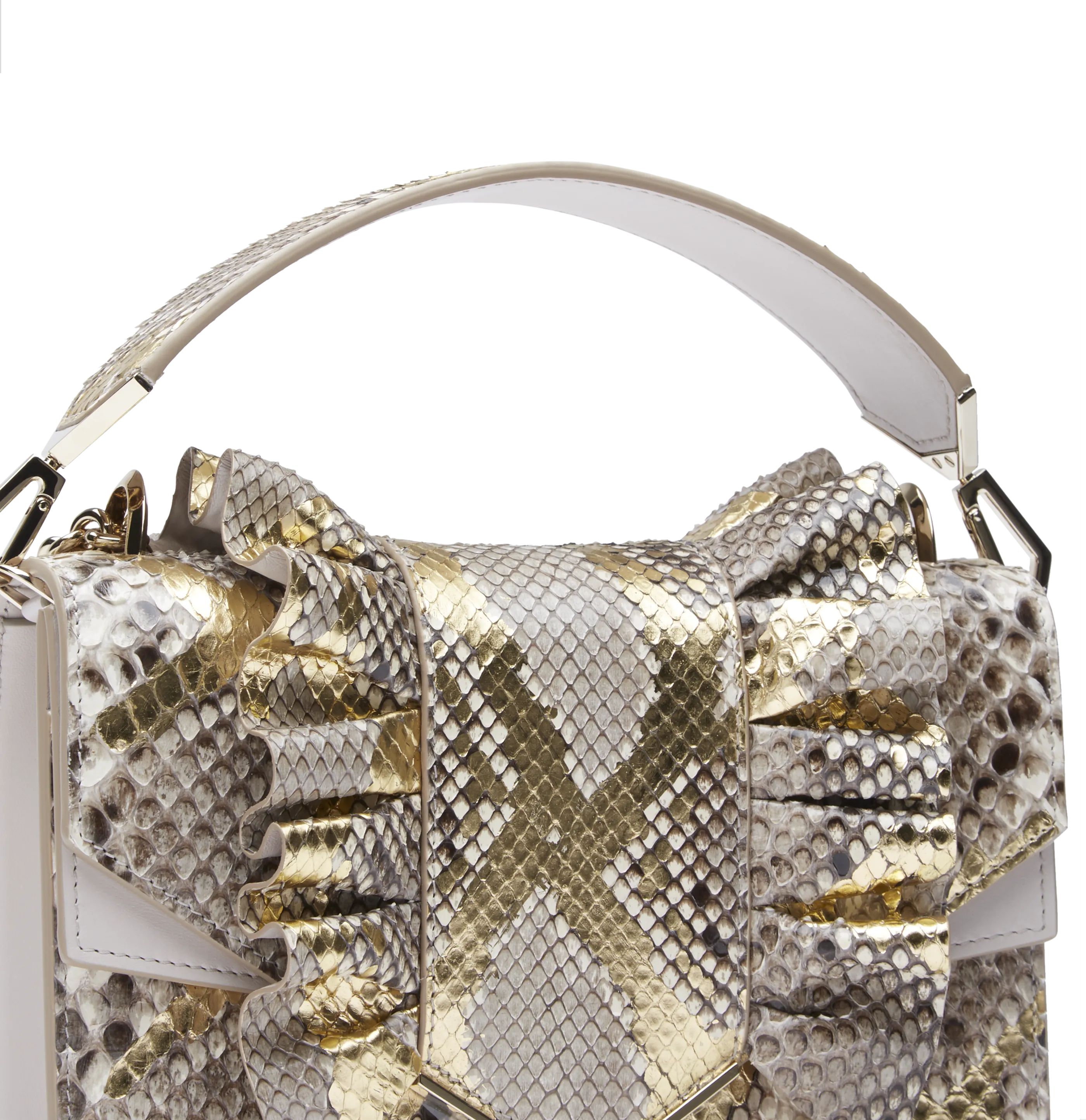 Light Grey Python and Nappa Leather with Light Gold Hardware